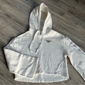 Reebok White Cropped Hoodie with Bell Sleeves - Women's Size XXS (runs big)